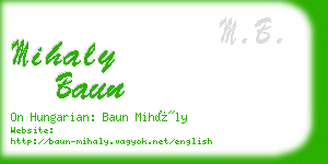 mihaly baun business card